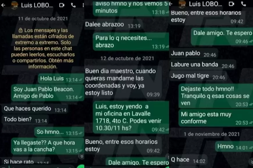Supuestos chats entre Luis Lobo Medina y un allegado a Toviggino