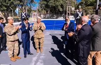 Puesta en valor del polideportivo del RIM 20: el municipio acompa�� la inauguraci�n de las obras