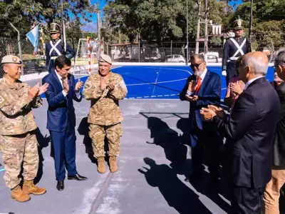 Puesta en valor del polideportivo del RIM 20: el municipio acompa�� la inauguraci�n de las obras