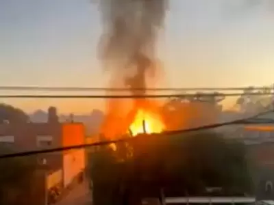 Incendio en dep�sito de garrafas