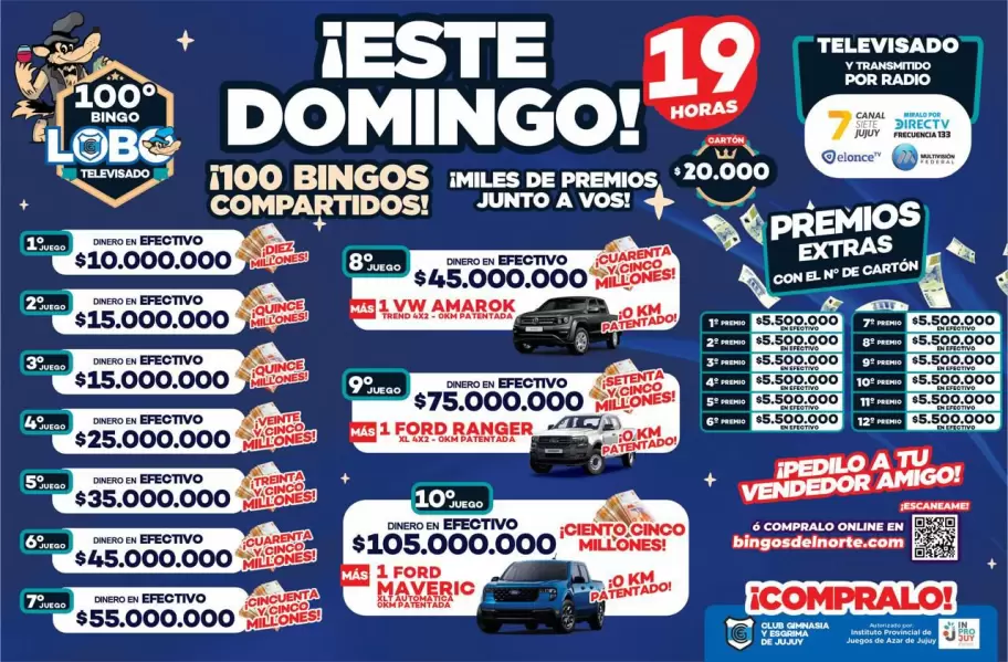 bingo lobo 100°
