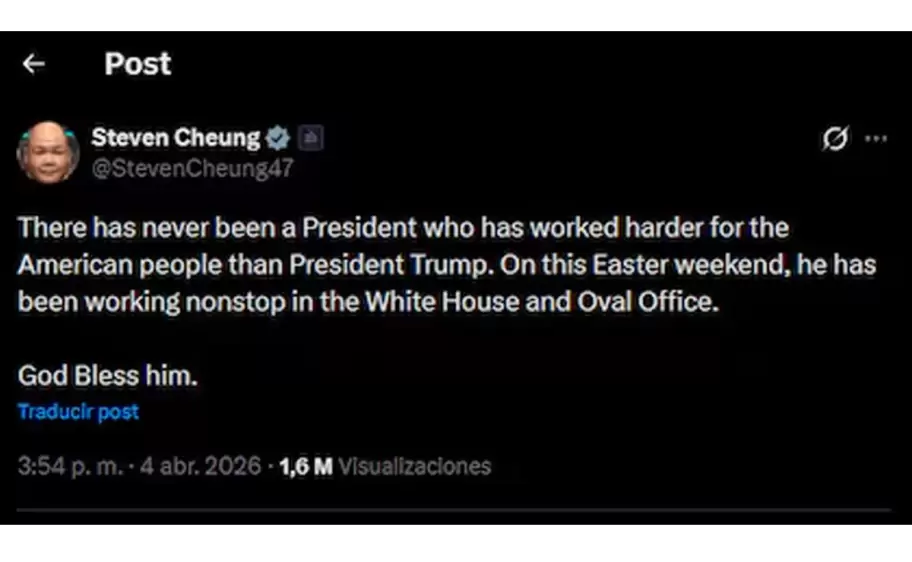El mensaje de Steven Cheung, el asistente de Trump y vocero de la Casa Blanca