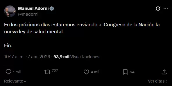 comunicado adorni