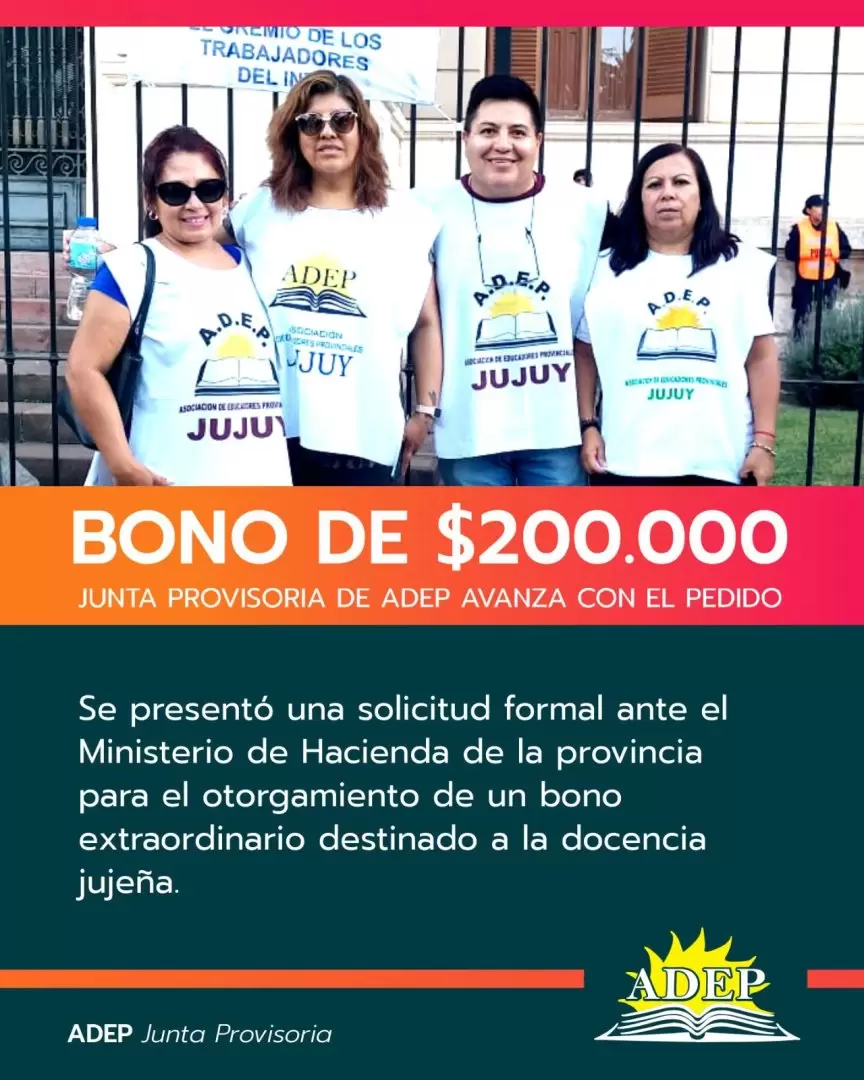 Junta Provisoria de ADEP avanza con el pedido de un bono extraordinario de $200.000