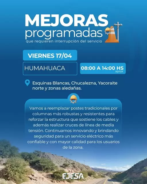 corte programado humahuaca 17 de abril