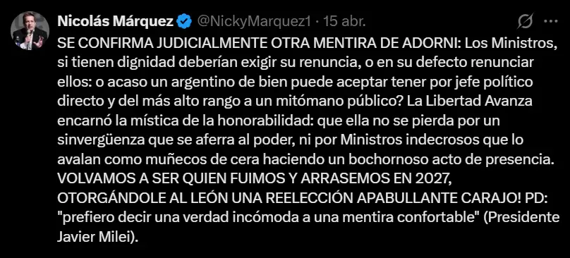 nicolas marquez, biografo de milei