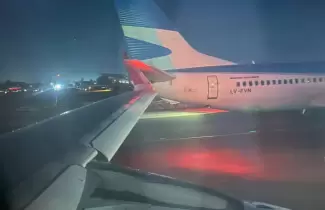 Choque de aviones en el aeropuerto de Santiago de Chile
