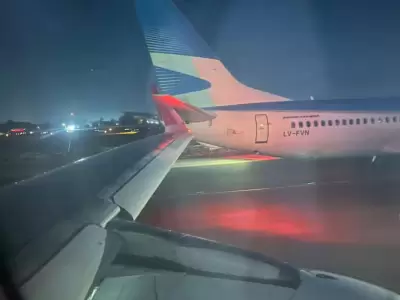 Choque de aviones en el aeropuerto de Santiago de Chile