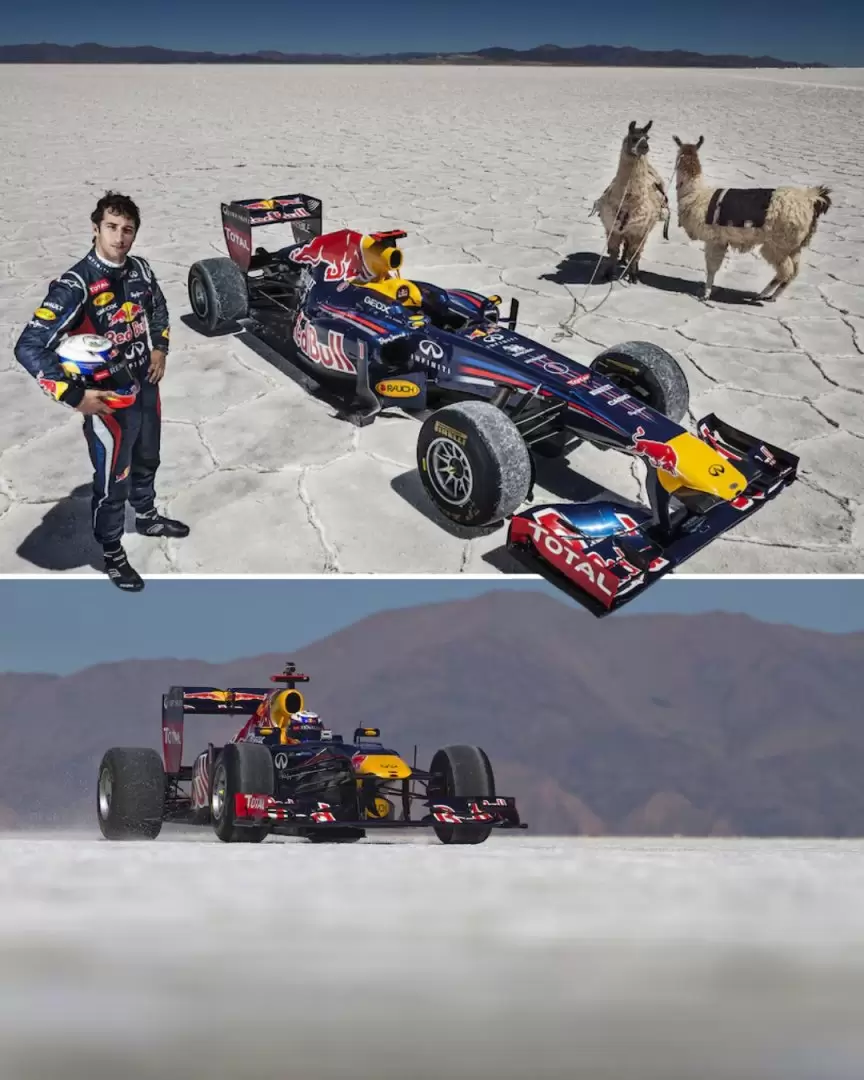 Dani Ricciardo y el coche con el que Sebastian Vettel logr� el t�tulo mundial