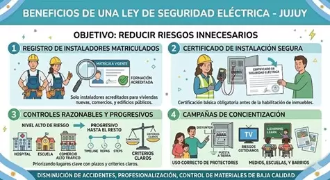 Los cuatro ejes del proyecto de Ley de Seguridad Eléctrica para Jujuy.
