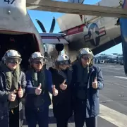 En un nuevo gesto de alineamiento con EE.UU., Milei visit� el portaaviones nuclear USS Nimitz en Mar Argentino
