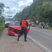 El choque entre un auto y una camioneta en Ruta 45 dej� como saldo un herido en estado reservado