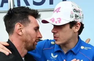 Messi y Colapinto en el GP de Miami
