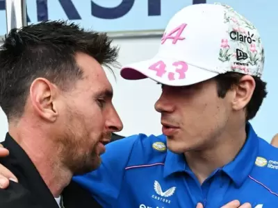 Messi y Colapinto en el GP de Miami