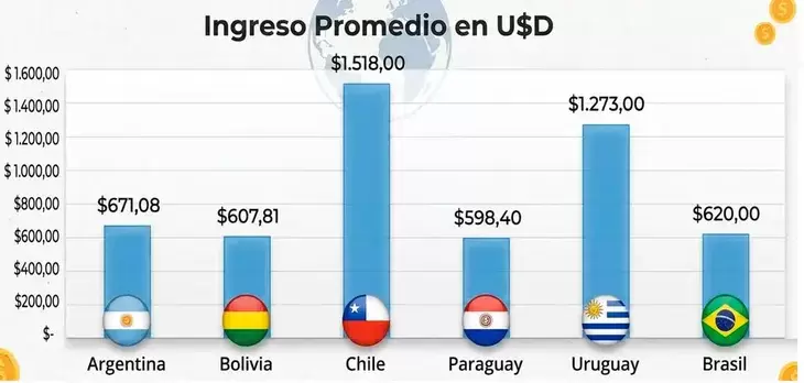 Ingreso promedio de Am�rica del Sur