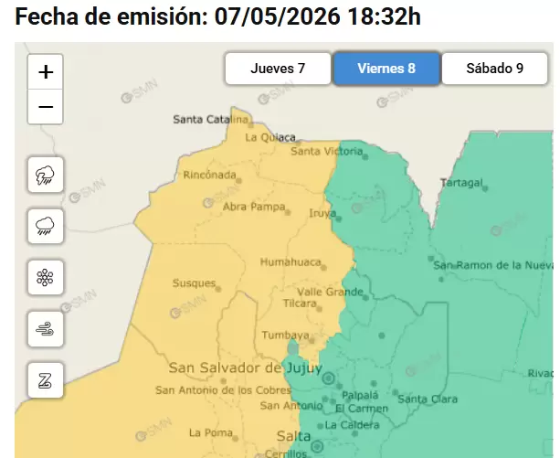 alerta amarilla vientos