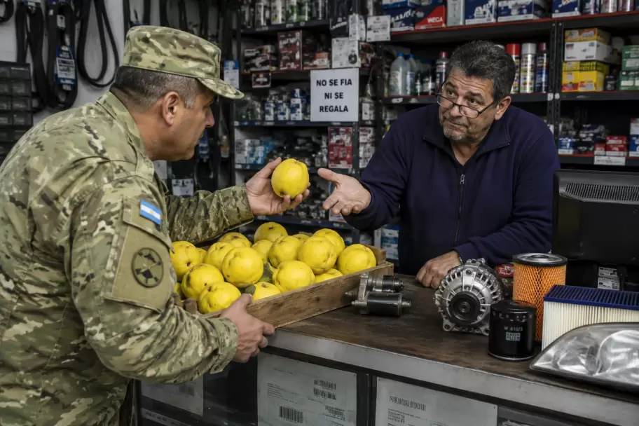 El Ej�rcito Argentino pagar� repuestos de una camioneta con membrillos frescos