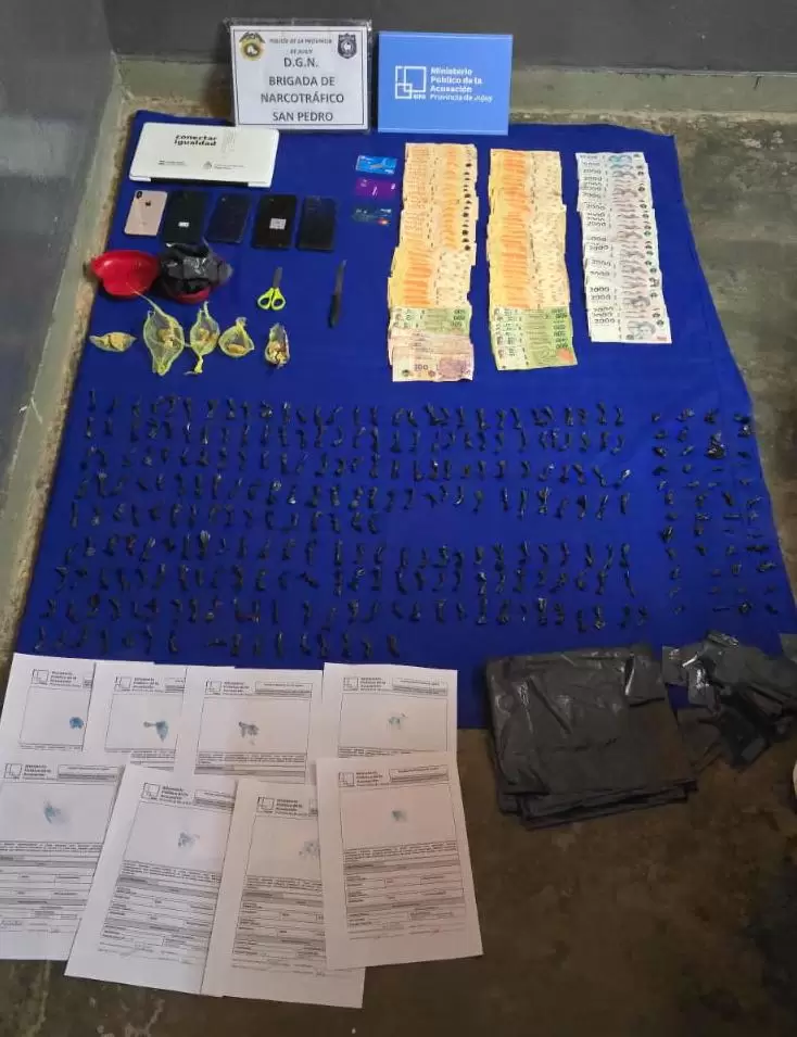 Cuatro allanamientos por narcomenudeo en San Pedro: secuestran droga, dinero y detienen a ocho personas
