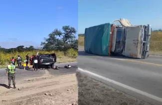 choque cami�n y camioneta en ruta 34