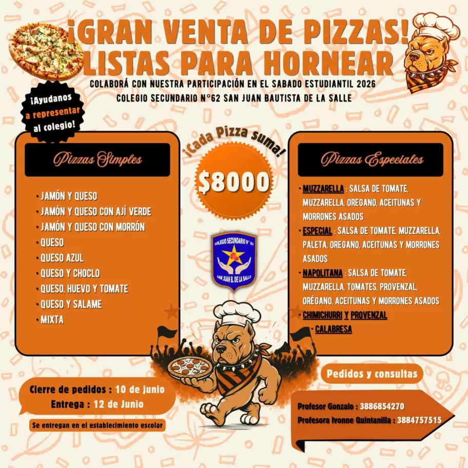 pizzas colegio la salle