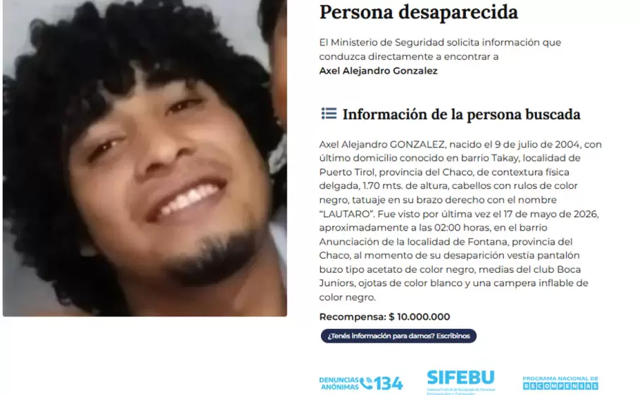 axel gonzalez joven desaparecido en chaco 2