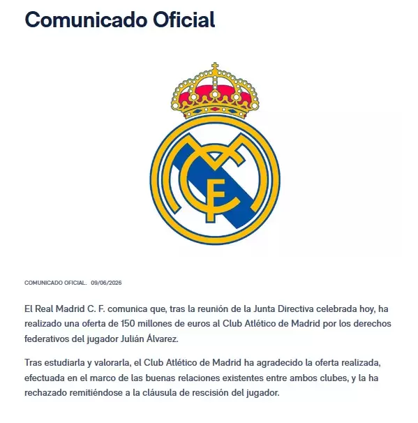 Comunicado del Real Madrid