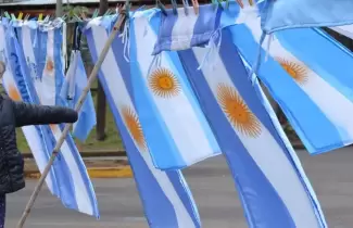 banderas de la selecci�n Argentina