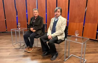 Autoridades de la Universidad Nacional de Jujuy en el piso de Detr�s de las Noticias