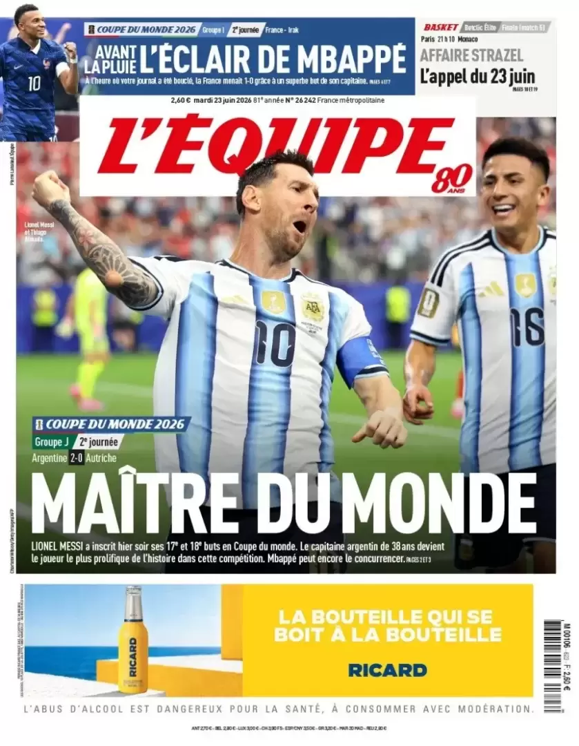 Tapa de Le'quipe de Francia