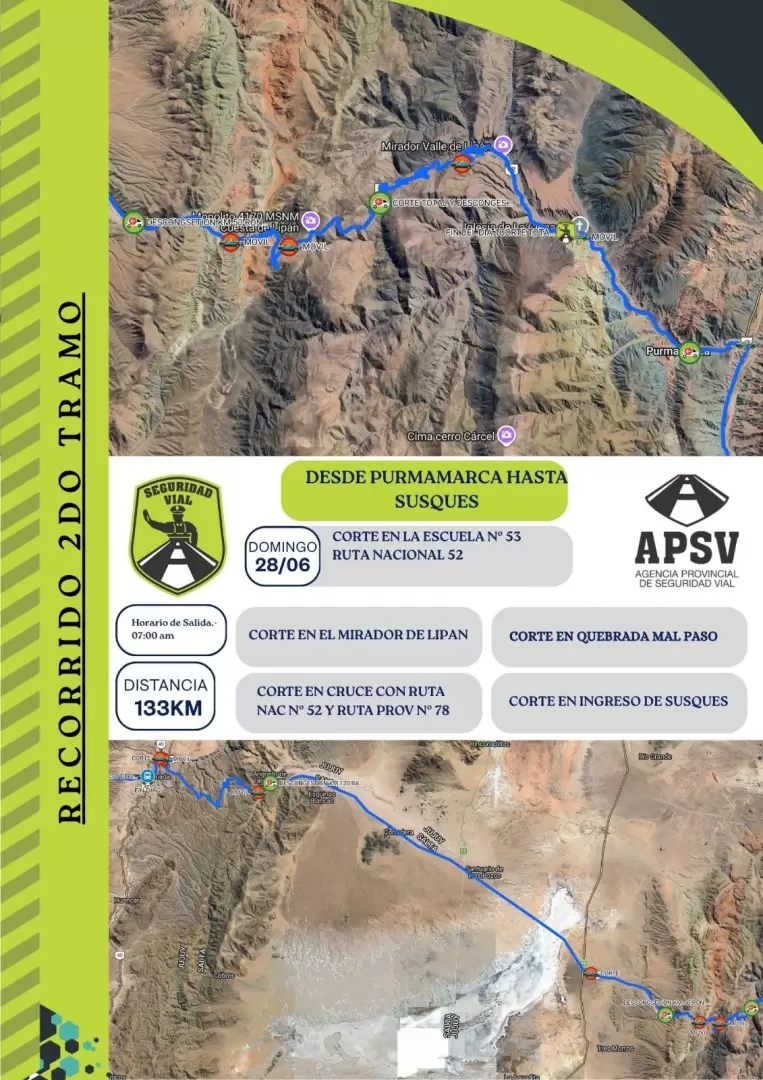 Cortes de ruta el domingo 28 de junio