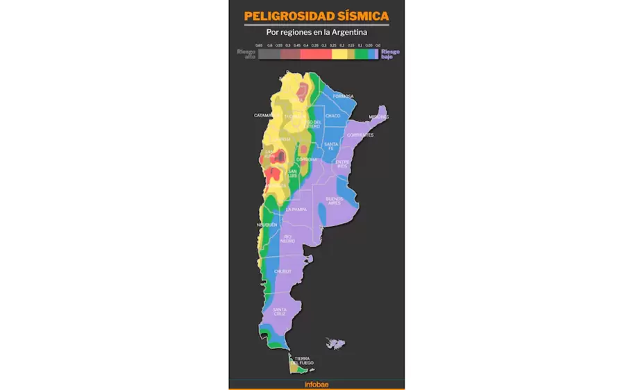 El mapa de peligrosidad s�smica renovado por el INPRES indica que la Argentina enfrenta amenazas s�smicas en todo su territorio