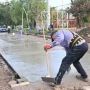 Avanzan las obras de pavimento en Alto Comedero a trav�s del sistema de obra mixta