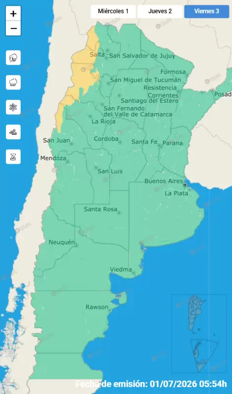 Alerta por vientos viernes 3 de julio