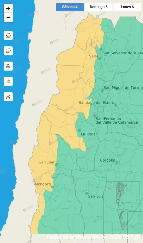 alerta sábado 4 de julio