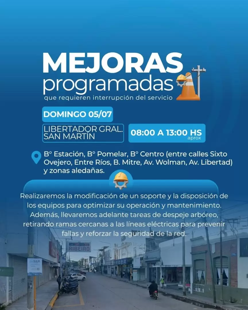 Corte de energ�a programado en Libertador