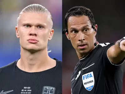 Erling Haaland critic� al �rbitro argentino Facundo Tello por el penal de Mbapp�