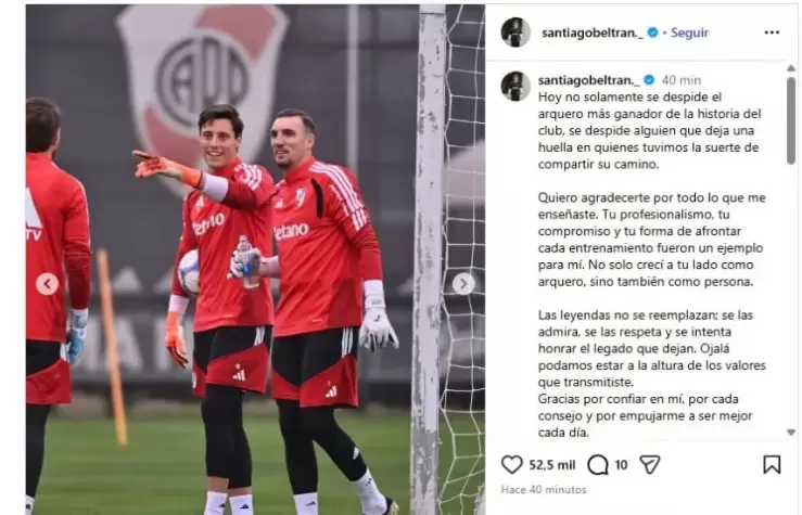 El posteo de Beltrán en su cuenta de X