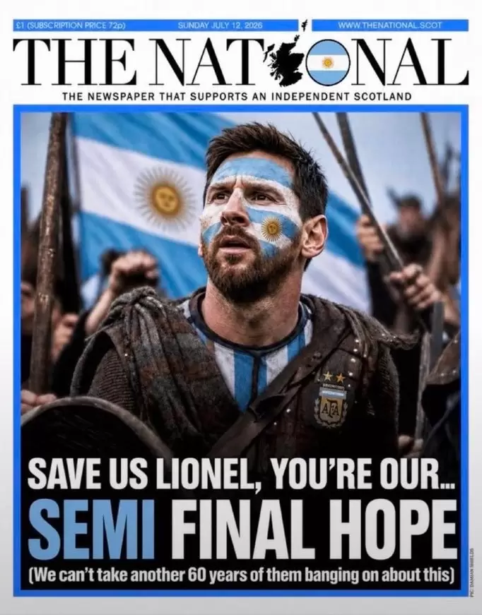Lionel Messi a lo William Wallace por The National Daily