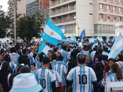 festejos por el triunfo de la Selecci�n argentina