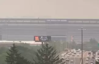 Met life Stadium con humo por los incendios en Canad�
