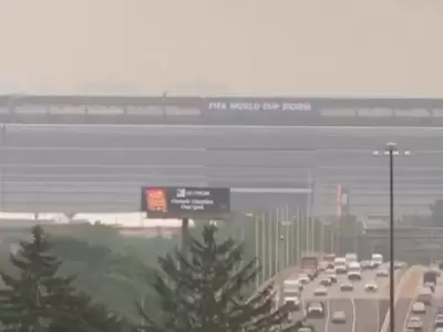 Met life Stadium con humo por los incendios en Canad�