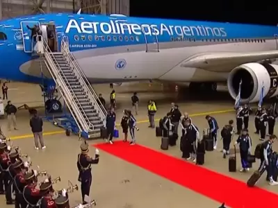 La Selecci�n arrib� a Buenos Aires
