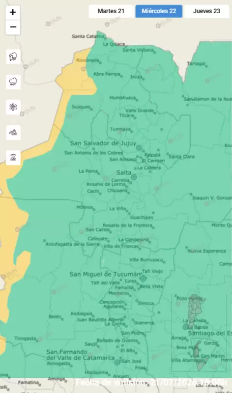 mapa_alertas Mi�rcoles 22 de julio