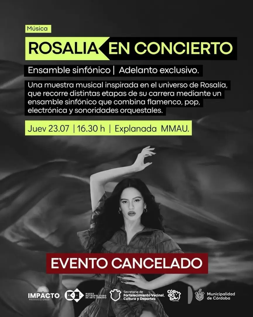 rosalia en concierto cancelado