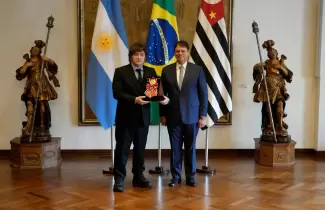 Javier Milei se reuni� en Brasil con el gobernador del estado de San Pablo