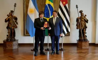 Javier Milei se reuni� en Brasil con el gobernador del estado de San Pablo